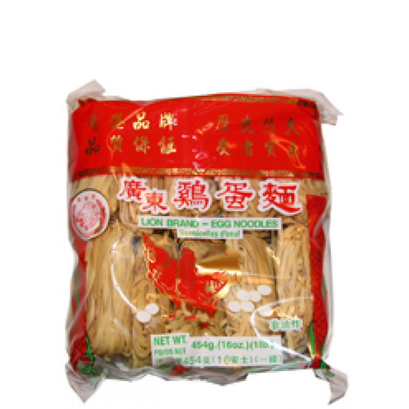 Lion Waystart Chinese Egg Noodle Thick 454g / 雄狮牌鸡蛋面（粗）454g