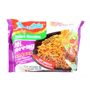 Indomie Instant Noodles Mi Goreng Rendang 80g / 仁当牛肉味捞面 80克