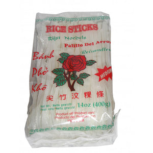 Rose Rice Sticks Medium (Banh Pho Kho Thang) 5mm 400g 尖竹汶粿条