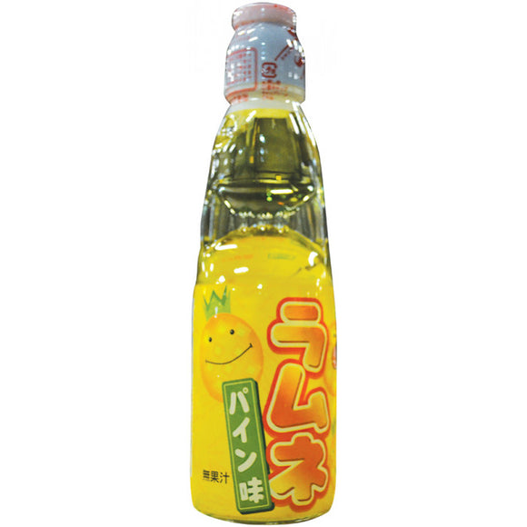 Hatakosen Ramune Soda Pineapple Carbonated Drink 200ml / ハタ鉱泉 ラムネ　パイン味　200ml
