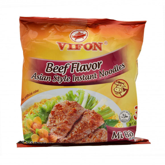 Vifon Instant Noodles Beef Flavour 70g / 亚洲式牛肉面 70g