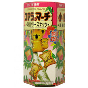 Lotte Koala March Strawberry Cream Biscuits 37g / 乐天考拉草莓奶油饼干 37克