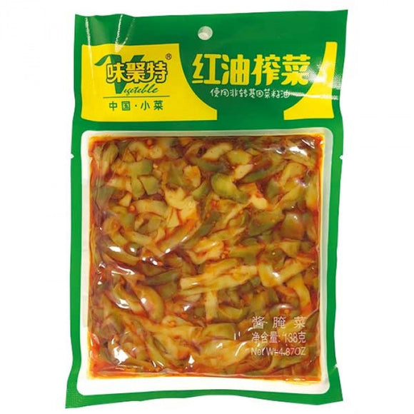 Weijute Pickled Vegetables With Chilli Oil 138g / 味聚特 红油榨菜 138克