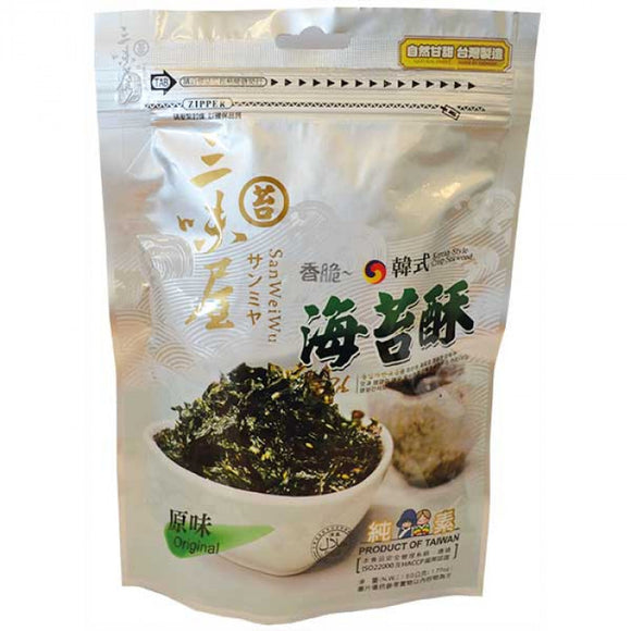 San Wei Wu Korean Style Crispy Seaweed Original Flav. 50g / 三味屋 海苔酥原味 50克