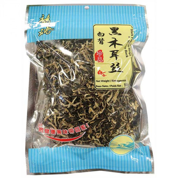 Furui Dried Black Fungus Strip White Back 100G / 馥瑞 珍品白背黑木耳丝 100克