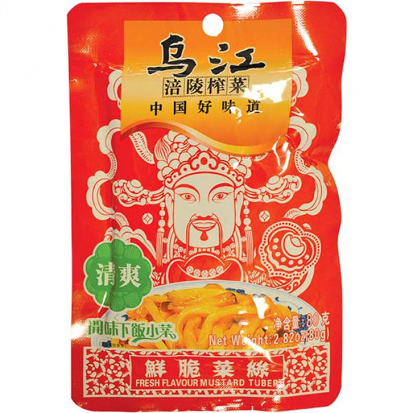 Wujiang Fresh Flavour Mustard Tube 80g / 乌江涪陵榨菜鲜脆菜丝（清爽）80g