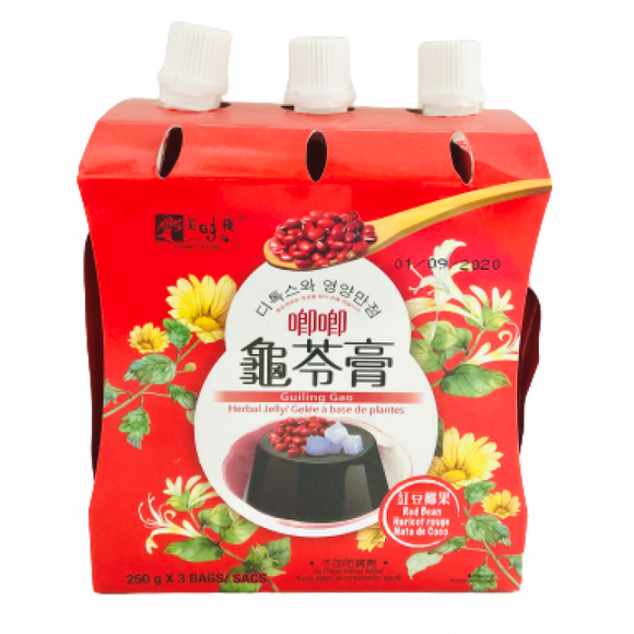 Yummy House Herbal Jelly (Red Bean) 250gx3 / 美味栈 唧唧龟苓膏 （红豆椰果口味）250gx3