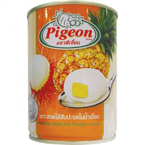 Pigeon Rambutan With Pineapple In Syrup 565g / 糖水红毛丹菠萝罐头 565g