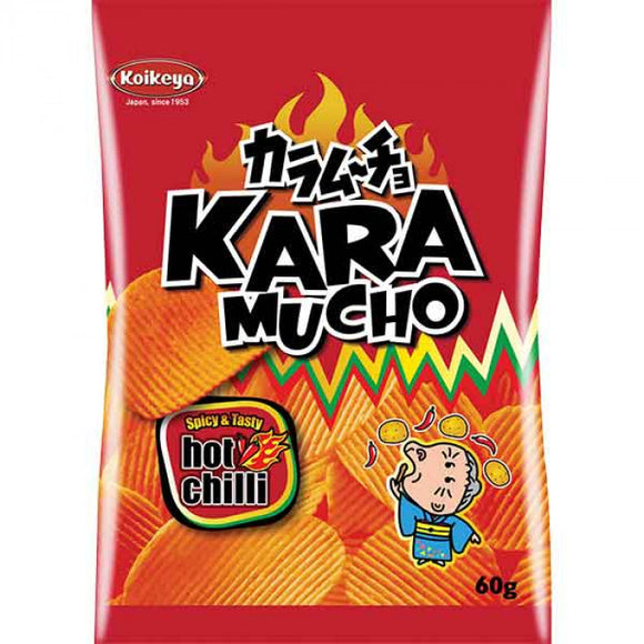 Koikeya Karamucho Potato Chips Ridge Cut Hot Chilli 60g / 日式波浪辣味薯片 60g