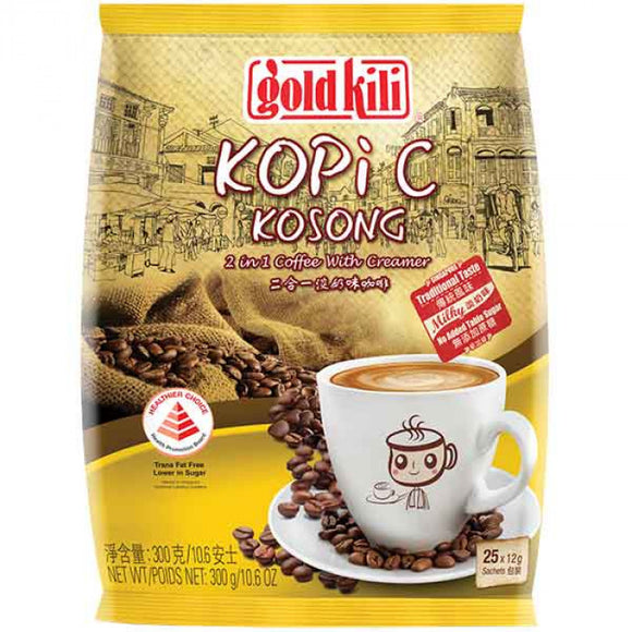 GOLD KILI Kopi C Kosong 2in1 Coffee with Creamer 300g / 二合一淡奶味咖啡粉 300g