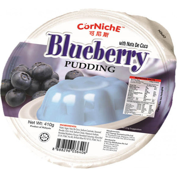 Corniche Blueberry Pudding With Nata De Coco 410g / 蓝莓布丁 410克