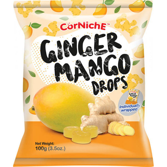 Corniche Ginger Hard Candy With Mango Flav. 100G / 可尼斯 芒果姜糖 100克