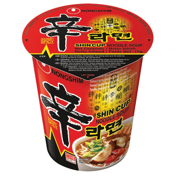 Nong Shim Shin Cup Noodle Soup Hot & Spicy 68g / 农心辛拉面杯面 68克